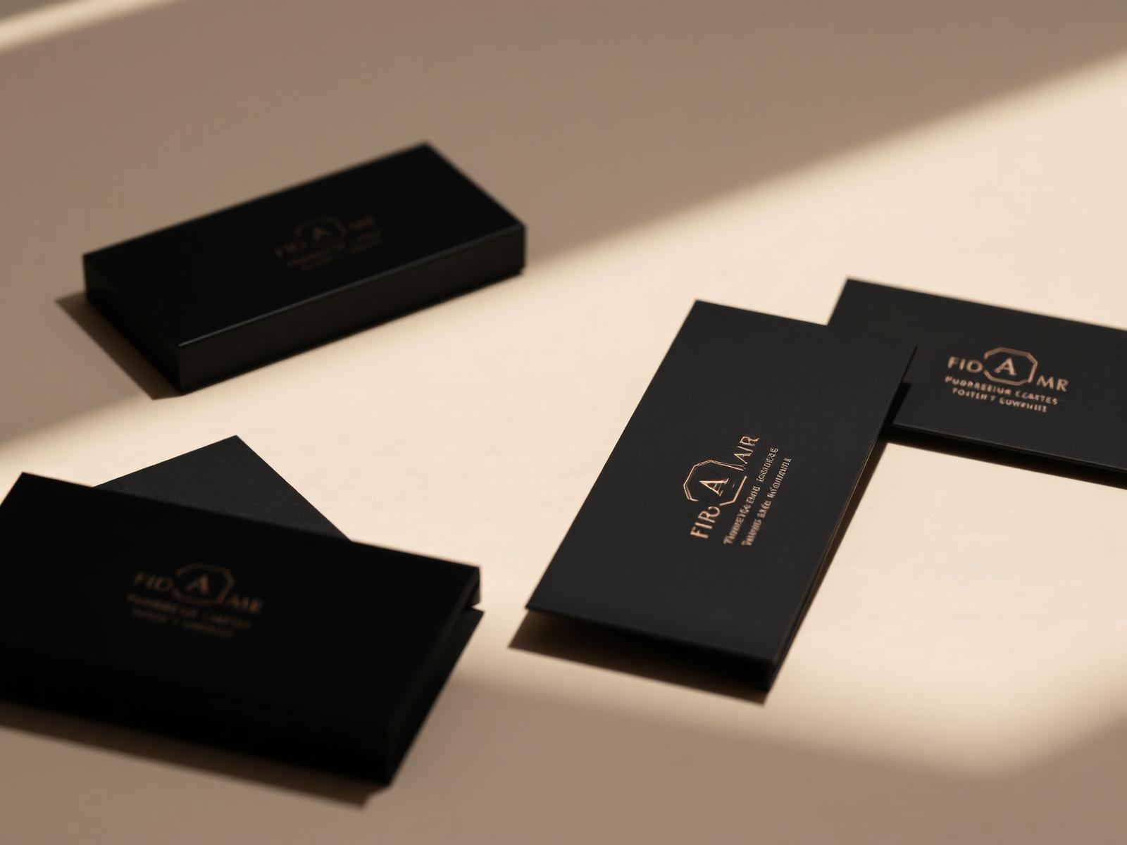 Premium branded stationery with rose gold foil